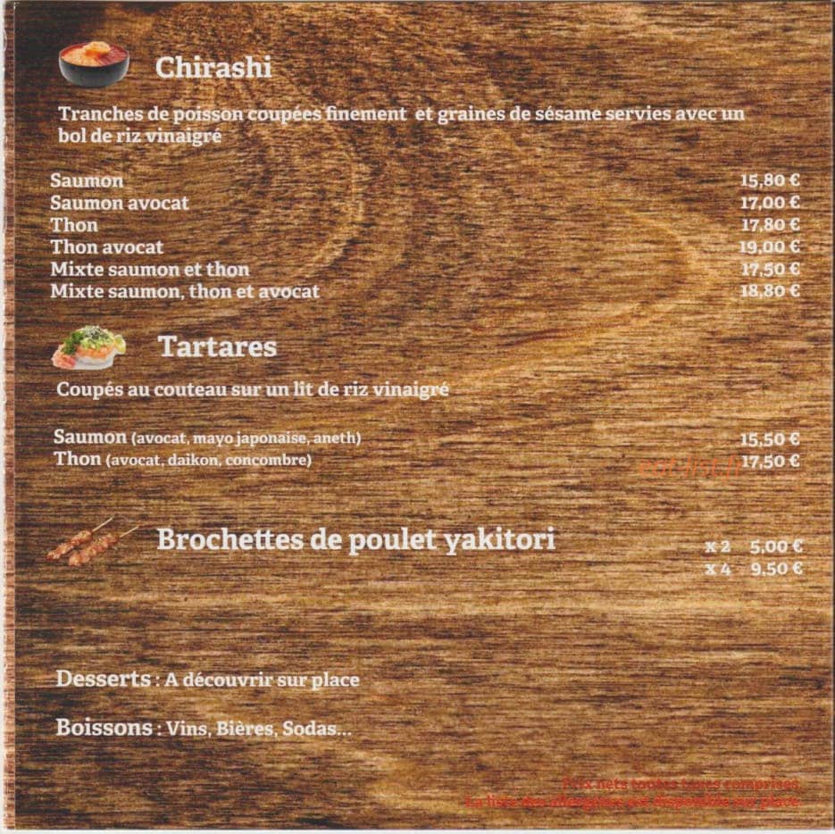Sushi fumi — carte page 5