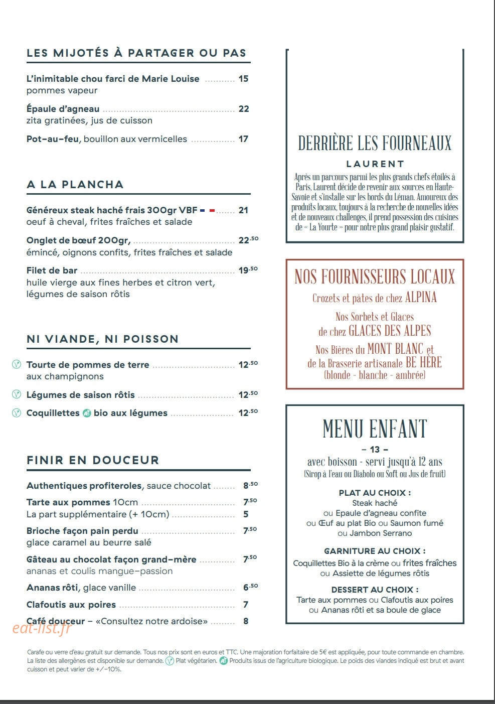 La Yourte — carte page 2