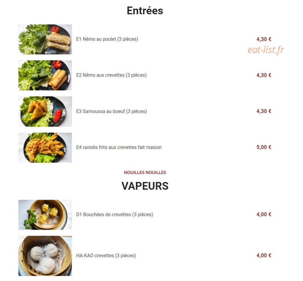Nouilles Nouilles — carte page 1