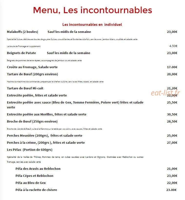 Restaurant l'Arvi — carte page 3