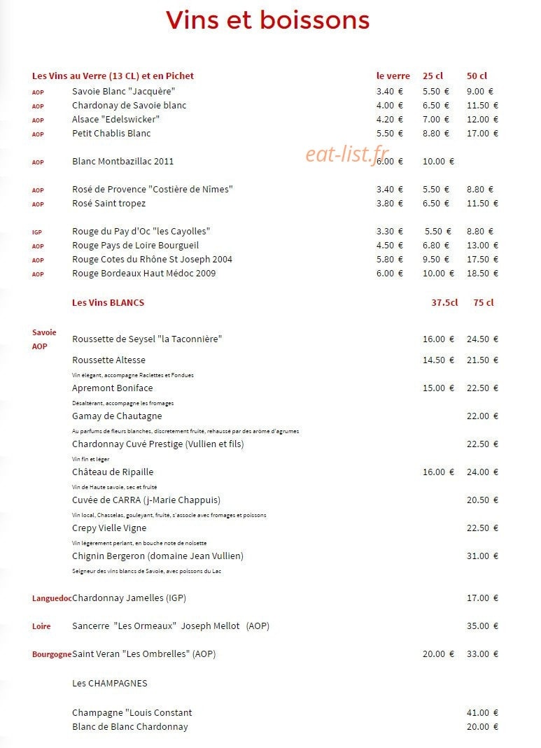 Restaurant l'Arvi — carte page 11