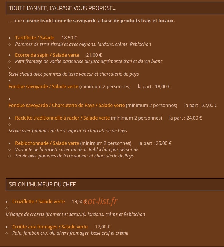 L'Alpage — carte page 3