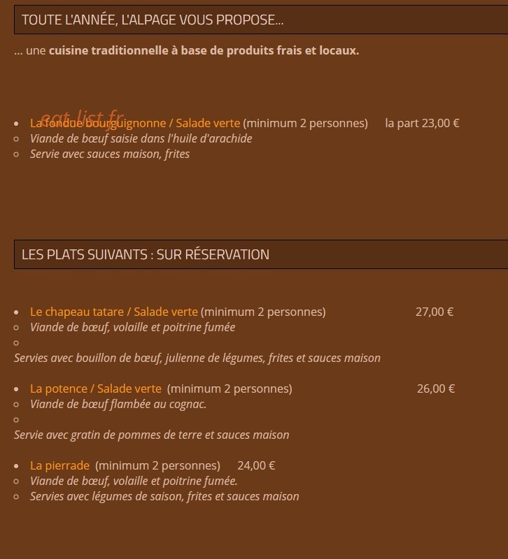 L'Alpage — carte page 4