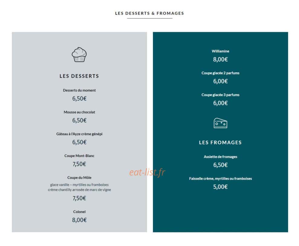Auberge du Môle — carte page 3