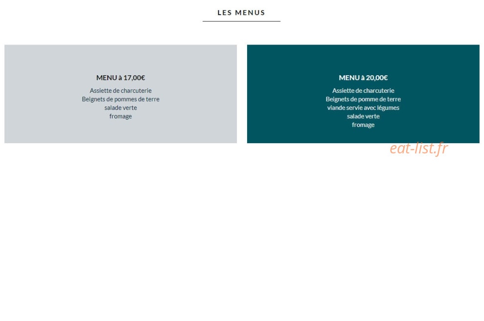 Auberge du Môle — carte page 1
