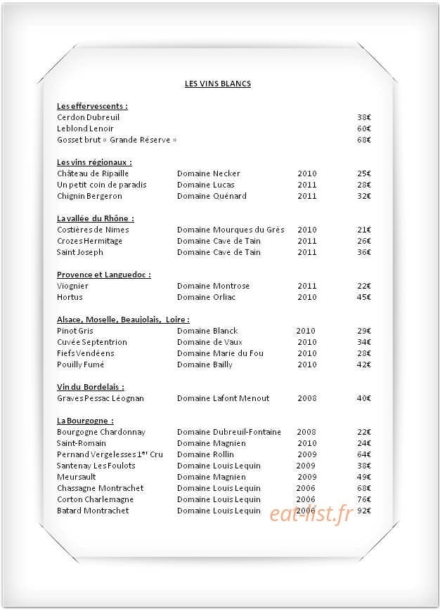 La Table d'Emilie — carte page 6