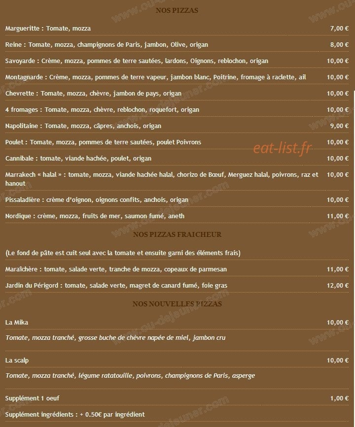 Carte et menu de Restaurant Le Vieil Atelier à Viuz en Sallaz — page 4