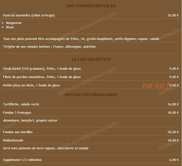 Carte et menu de Restaurant Le Vieil Atelier à Viuz en Sallaz — page 6