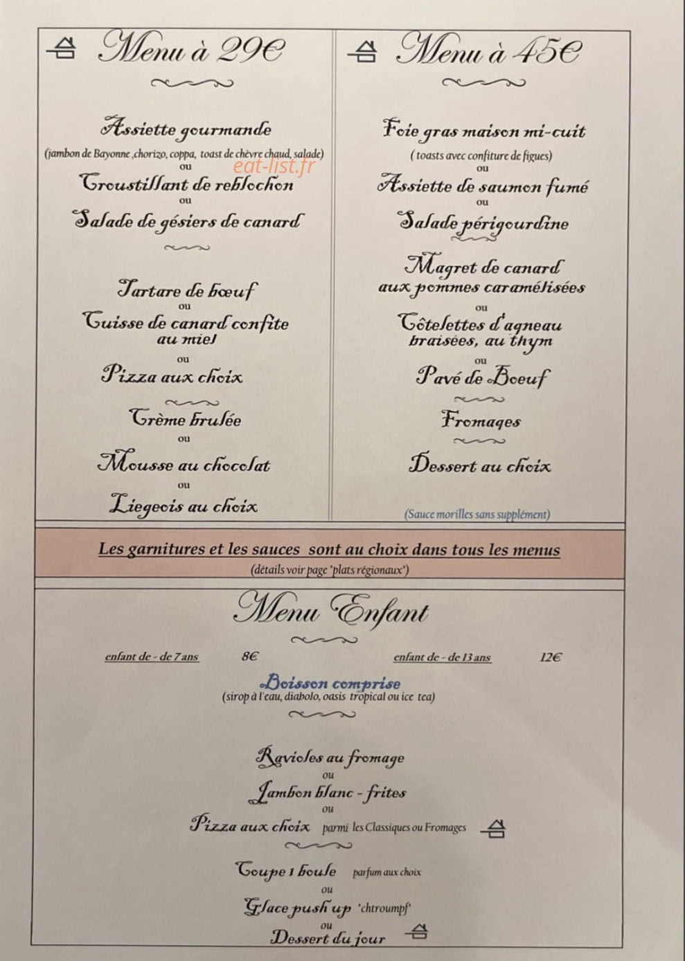 Restaurant Les Verdets — carte page 5