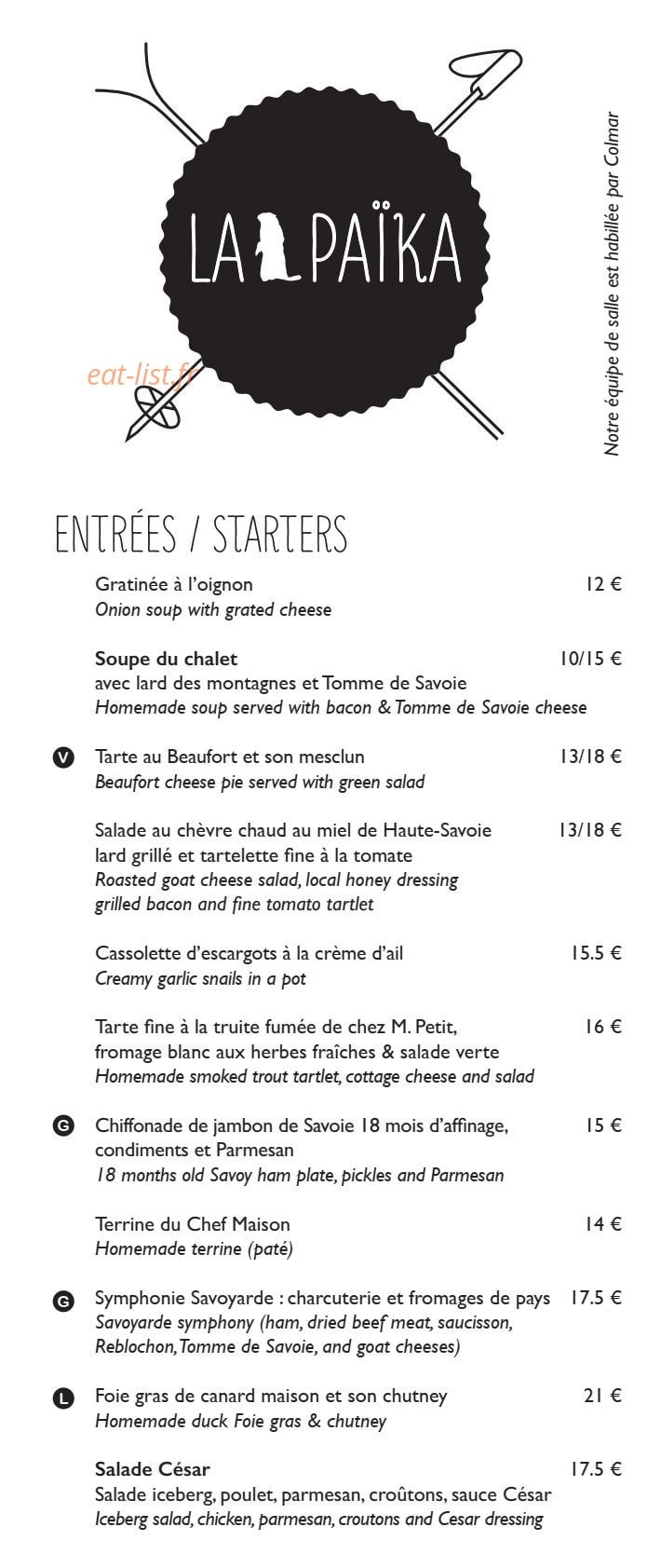 La Païka — carte page 1