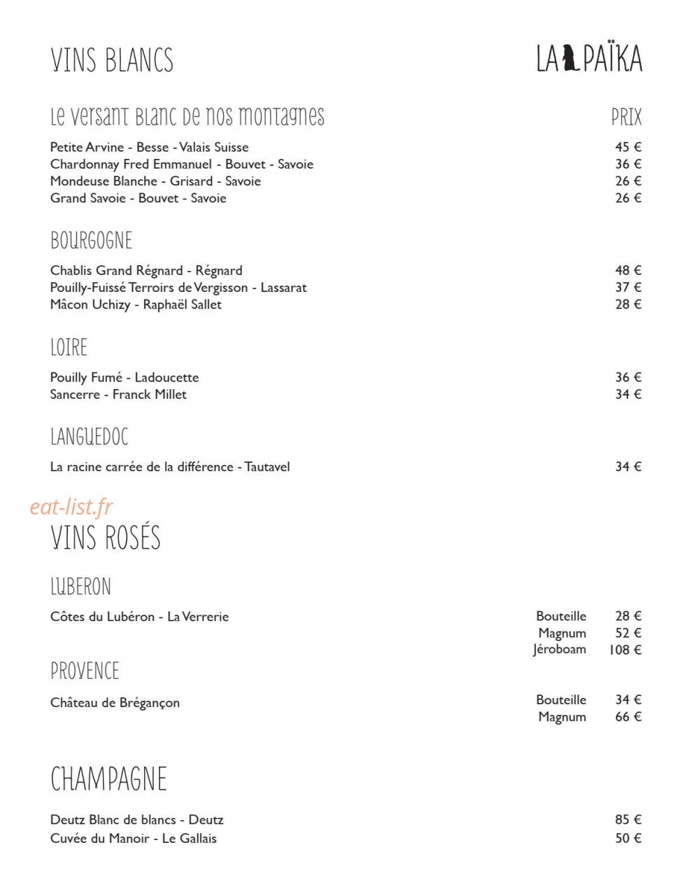 La Païka — carte page 6