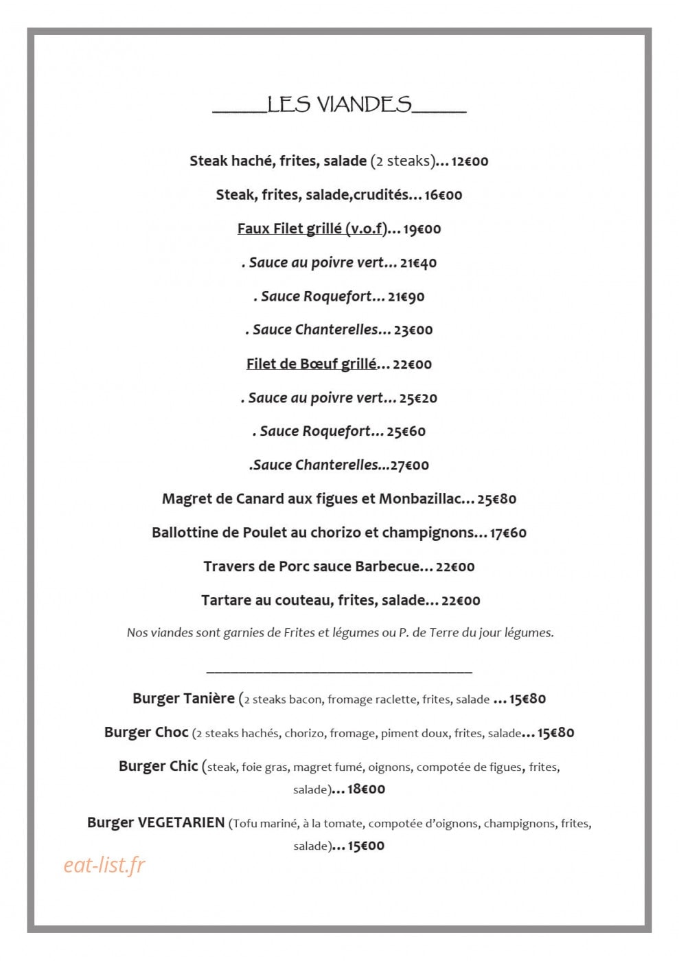 La Taniere — carte page 5
