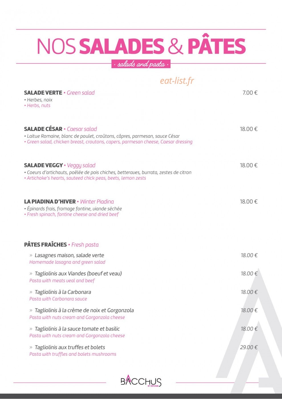 Le Bacchus — carte page 3