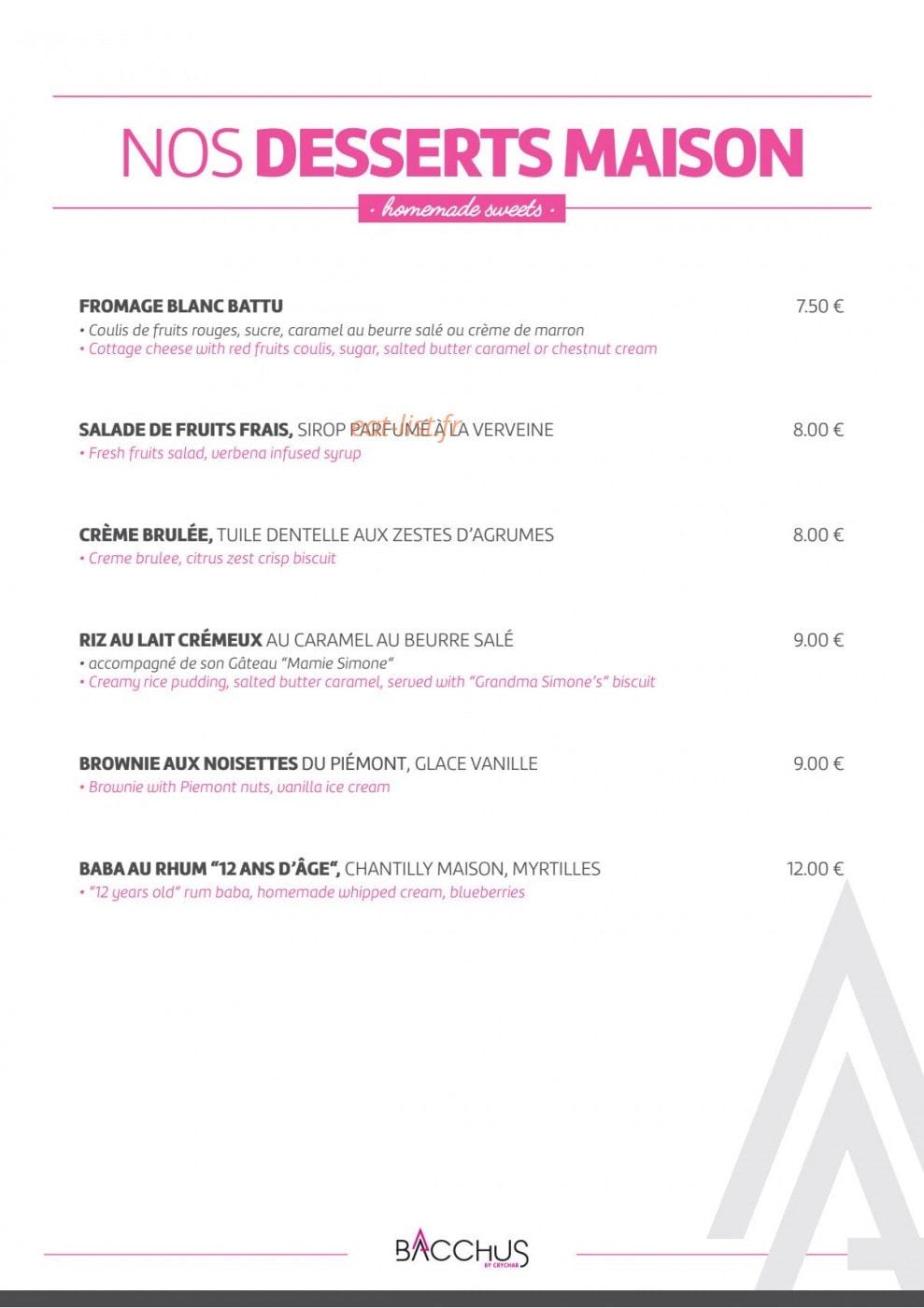 Le Bacchus — carte page 6