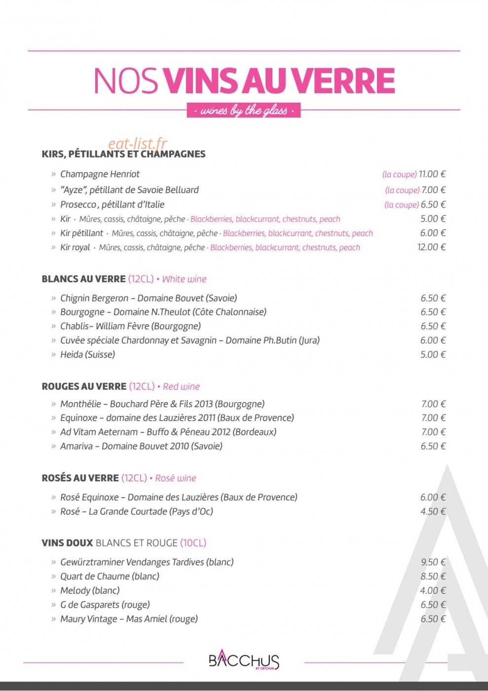 Le Bacchus — carte page 9