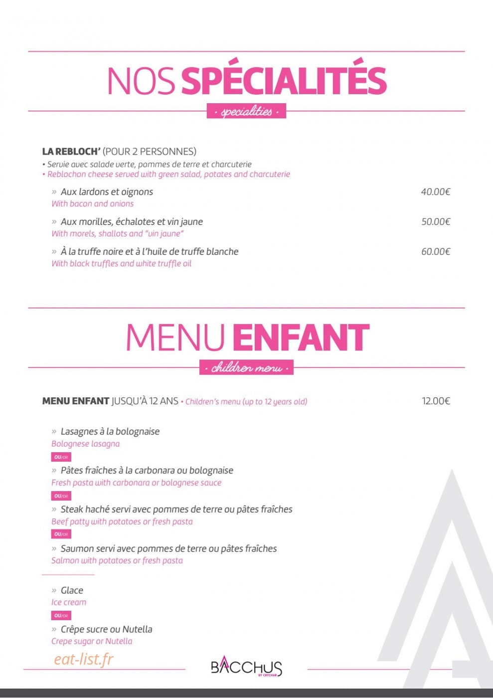 Le Bacchus — carte page 5
