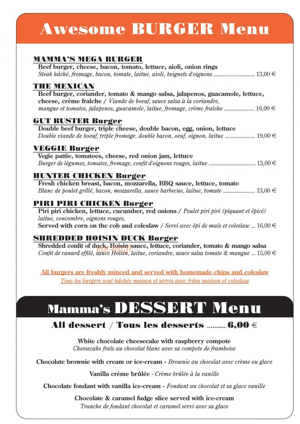 Mamma' s — carte page 3