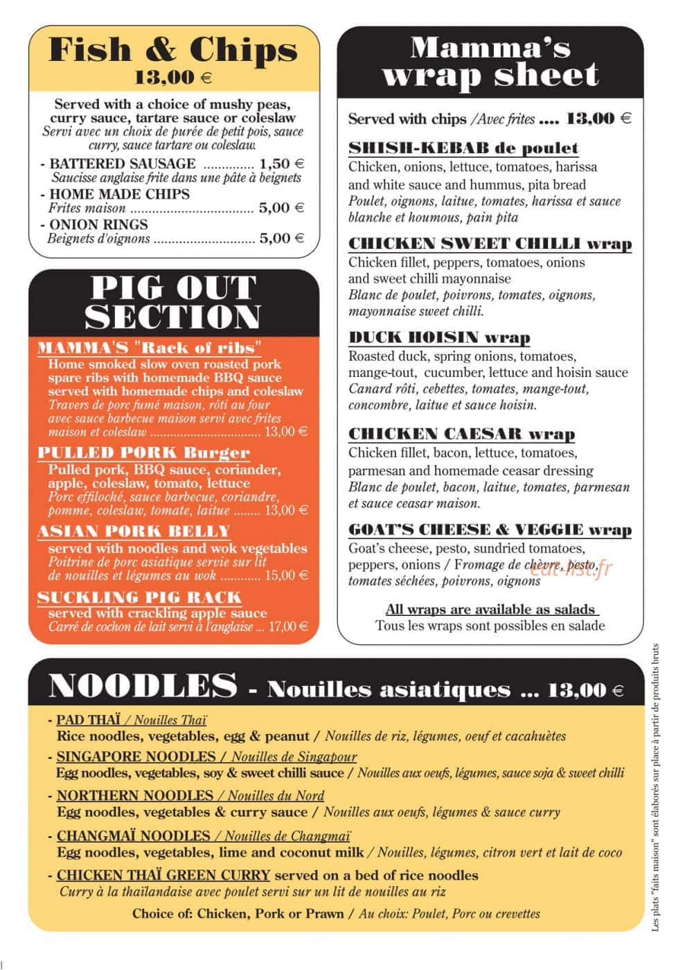 Mamma' s — carte page 2