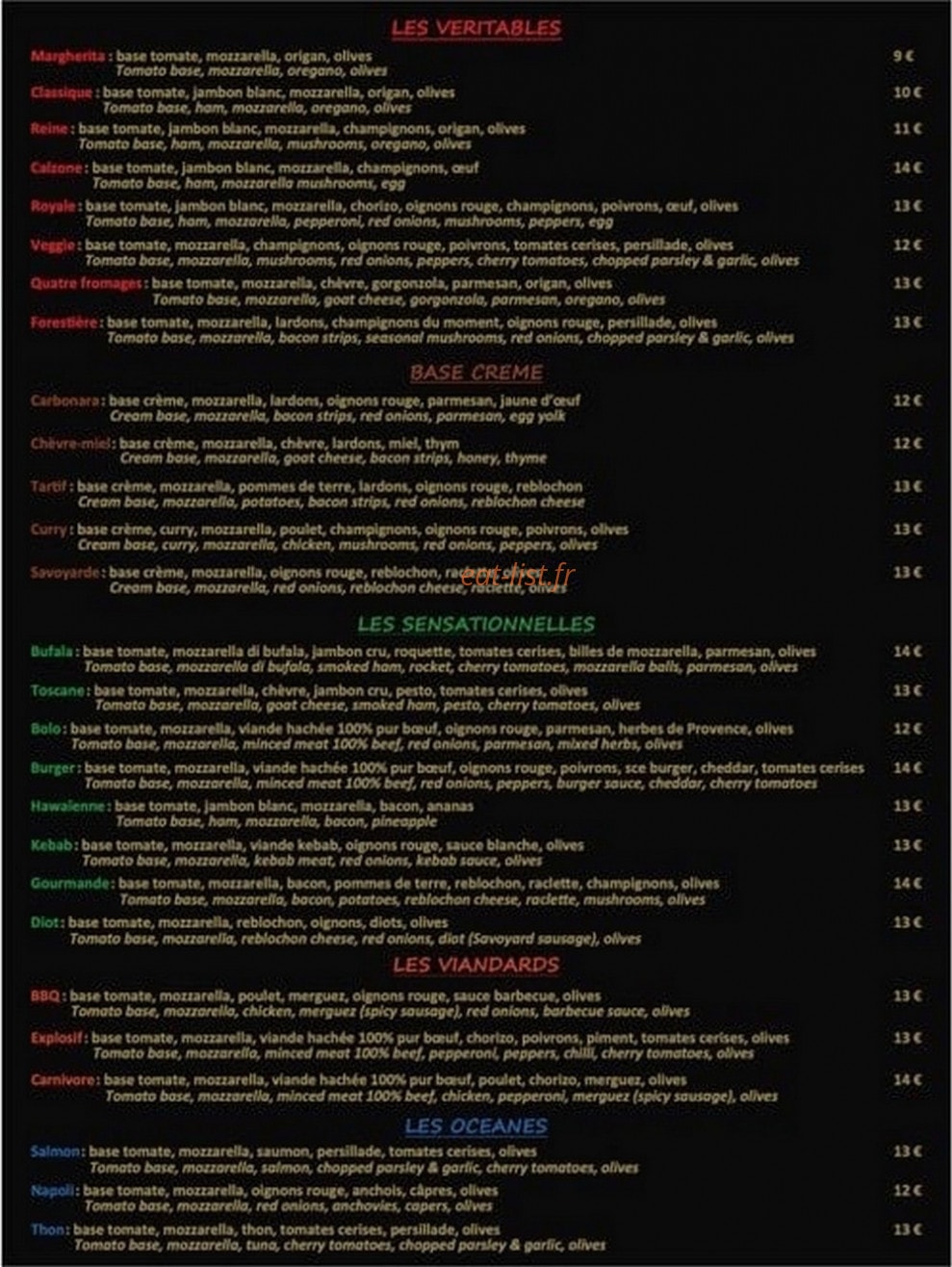 Pizzalino — carte page 1