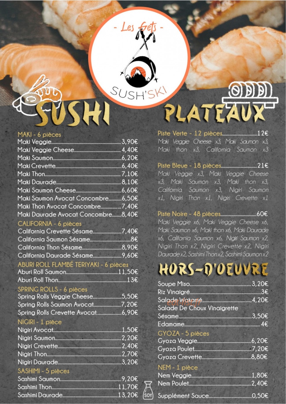 Sush'ski — carte page 1