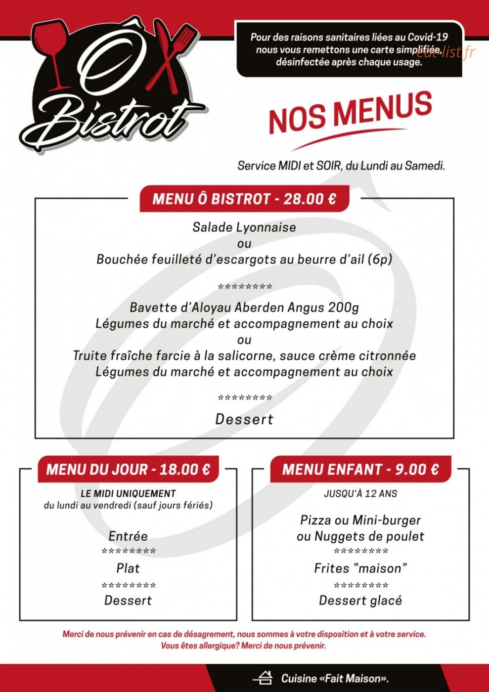 Ô bistrot — carte page 4