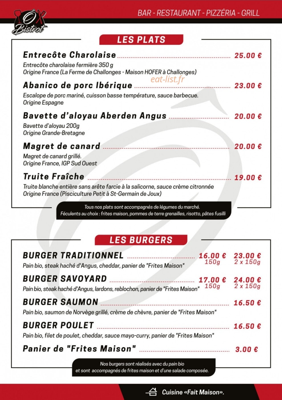 Ô bistrot — carte page 6