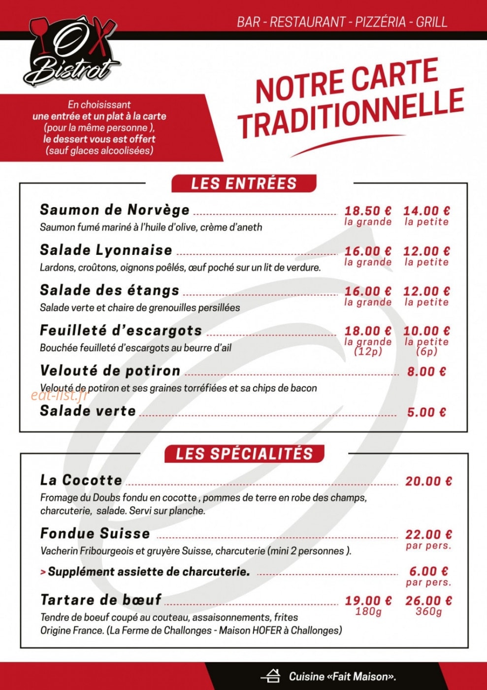 Ô bistrot — carte page 5