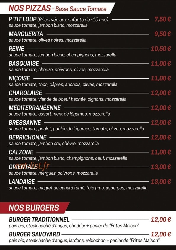 Ô bistrot — carte page 2