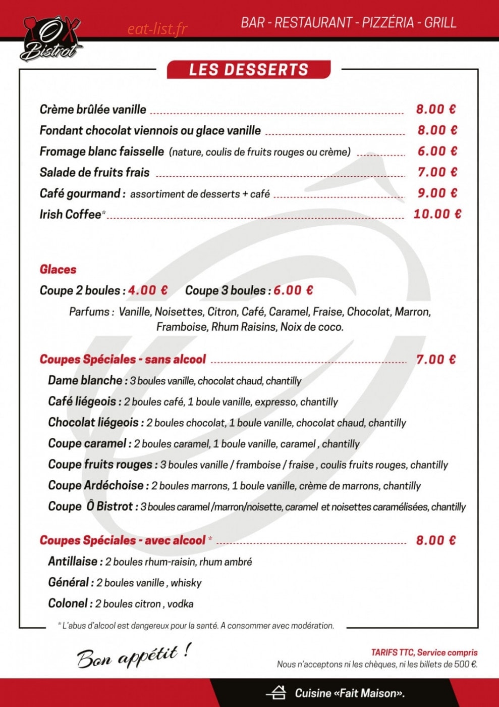 Ô bistrot — carte page 7