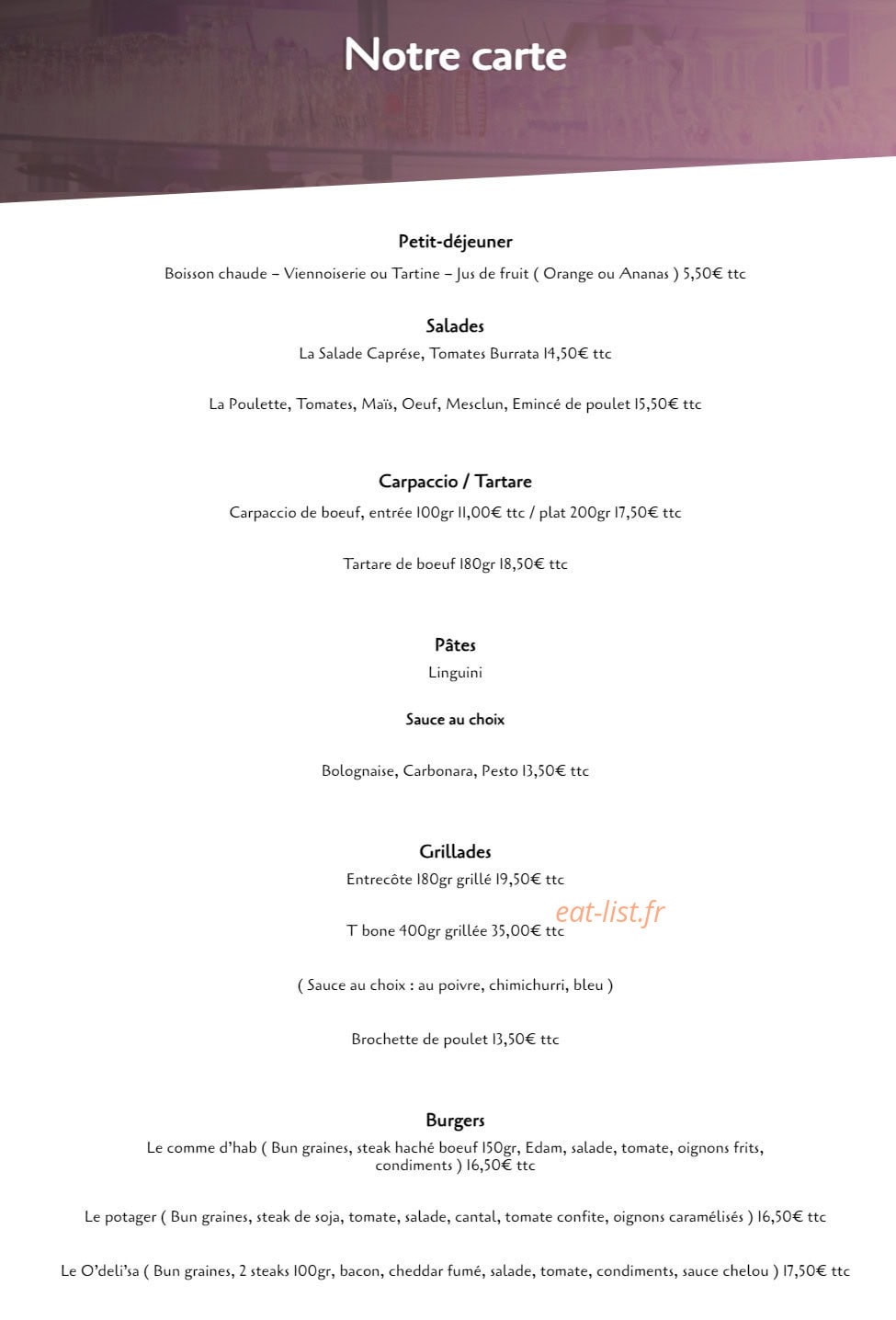O'Déli'sa — carte page 1