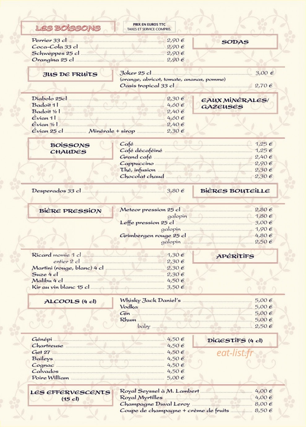 Auberge du Château — carte page 3