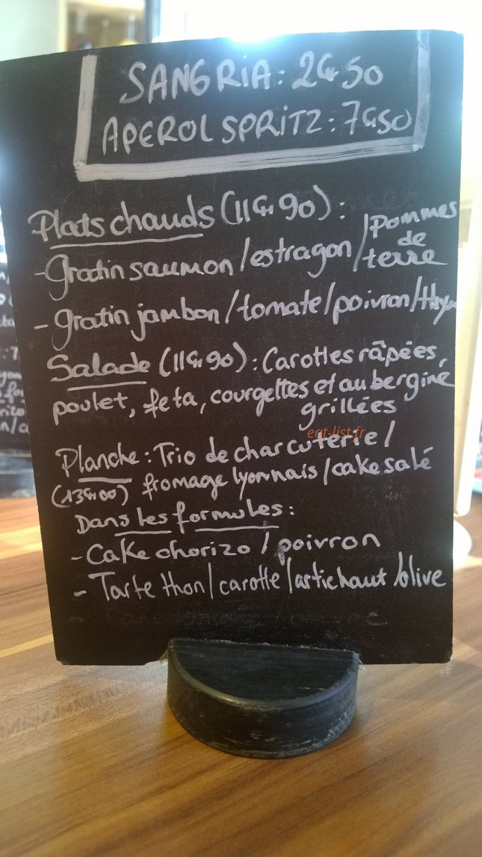 Les délices de la place — carte page 1