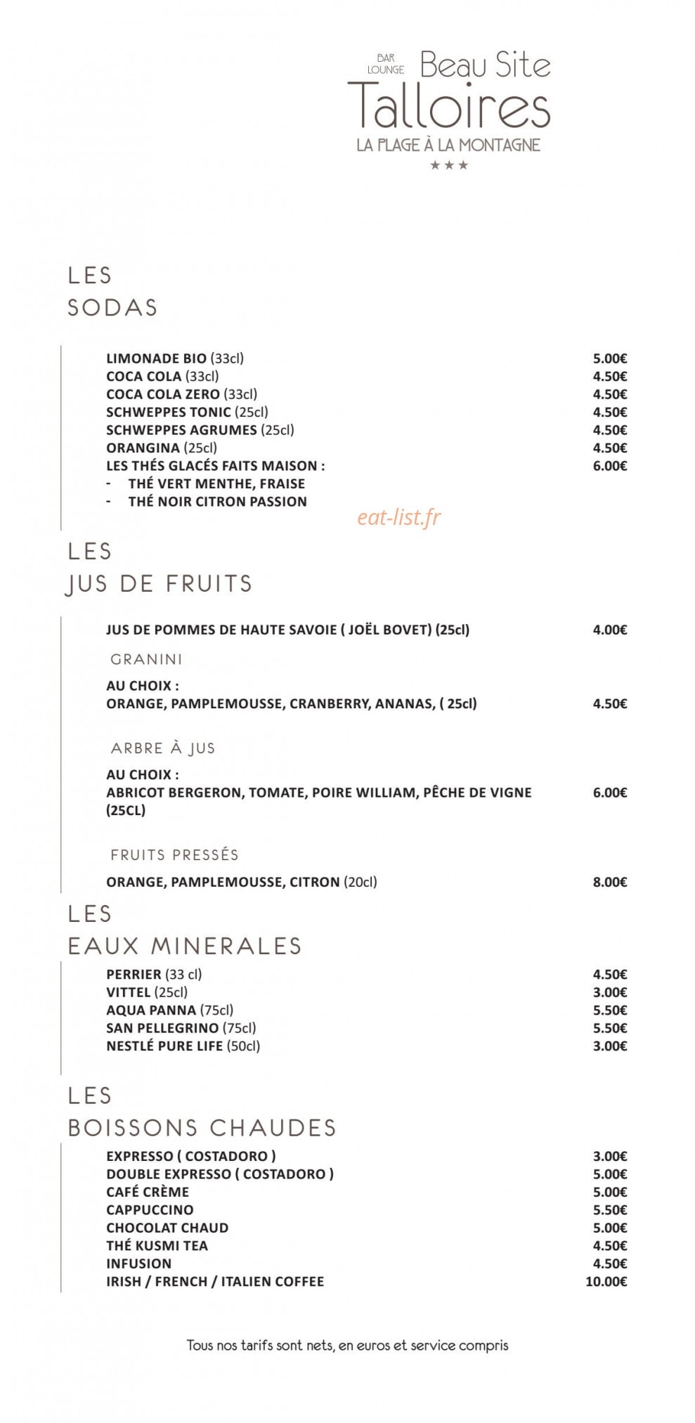 Beau Site — carte page 19