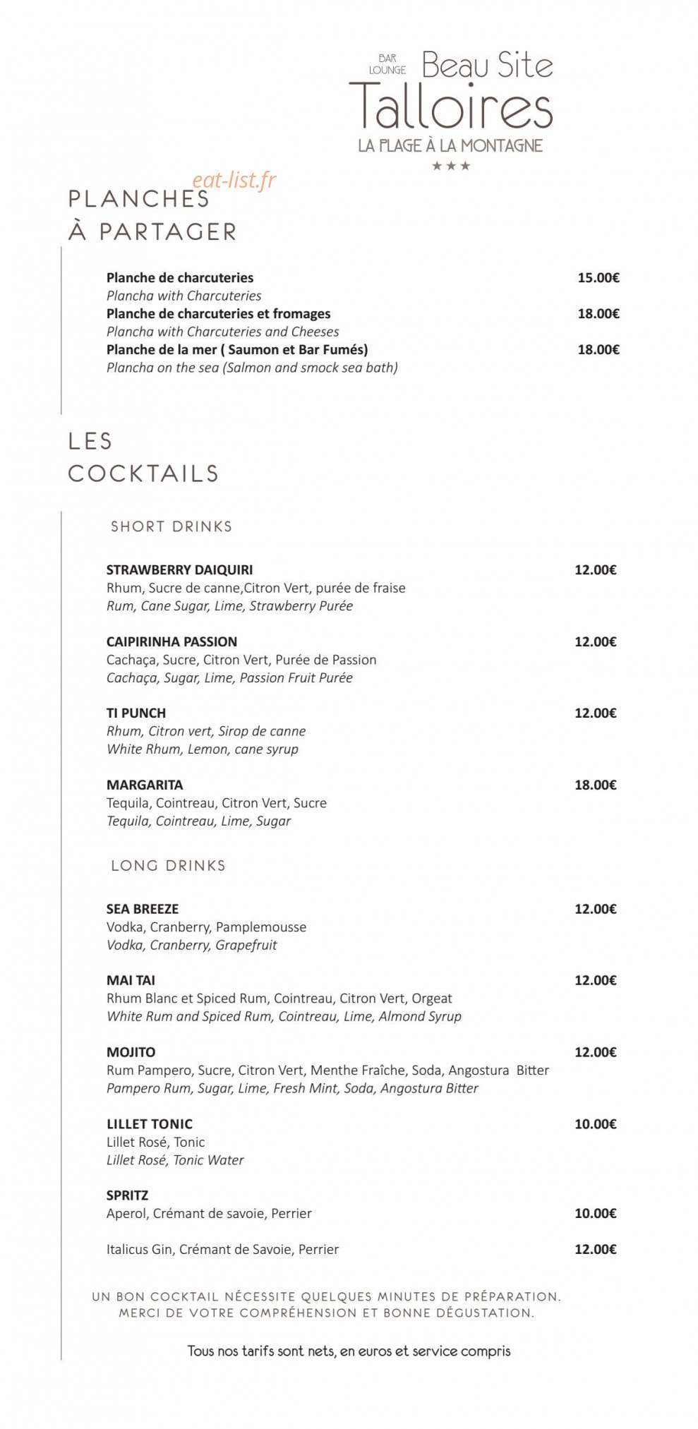 Beau Site — carte page 15