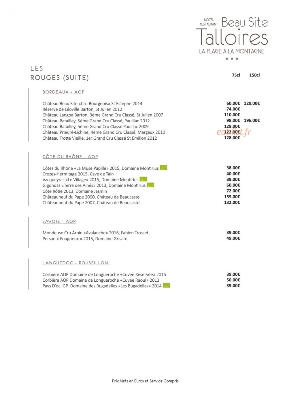 Beau Site — carte page 13