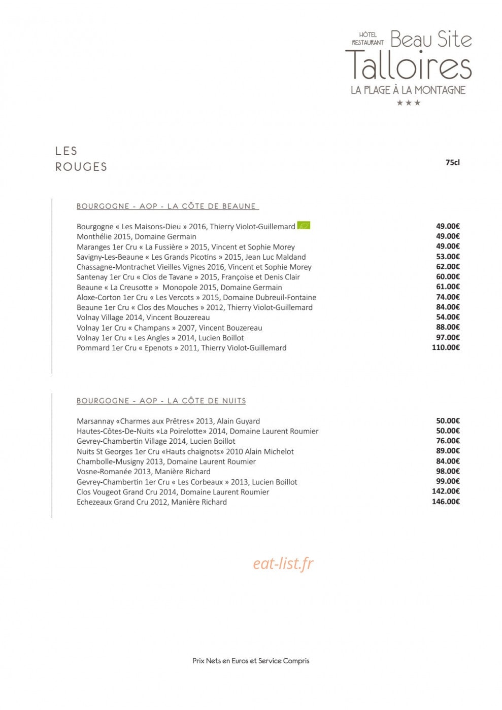 Beau Site — carte page 12