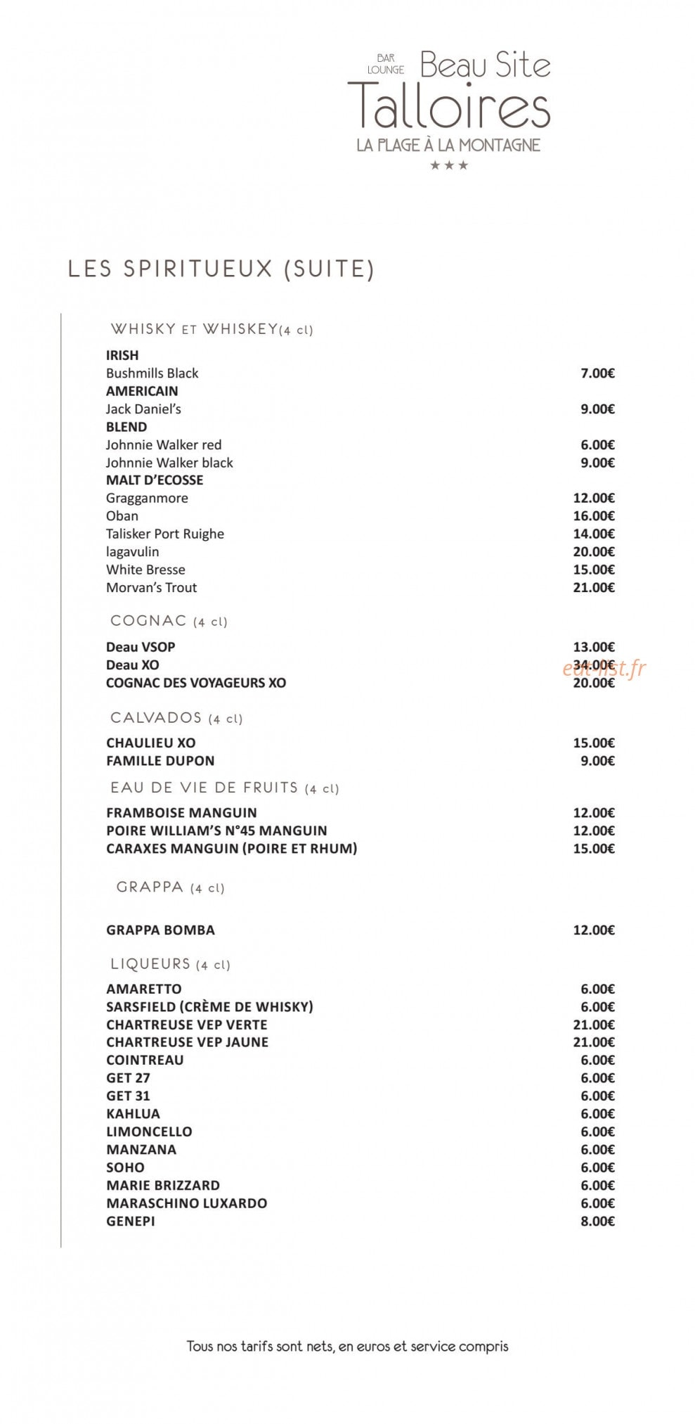 Beau Site — carte page 18