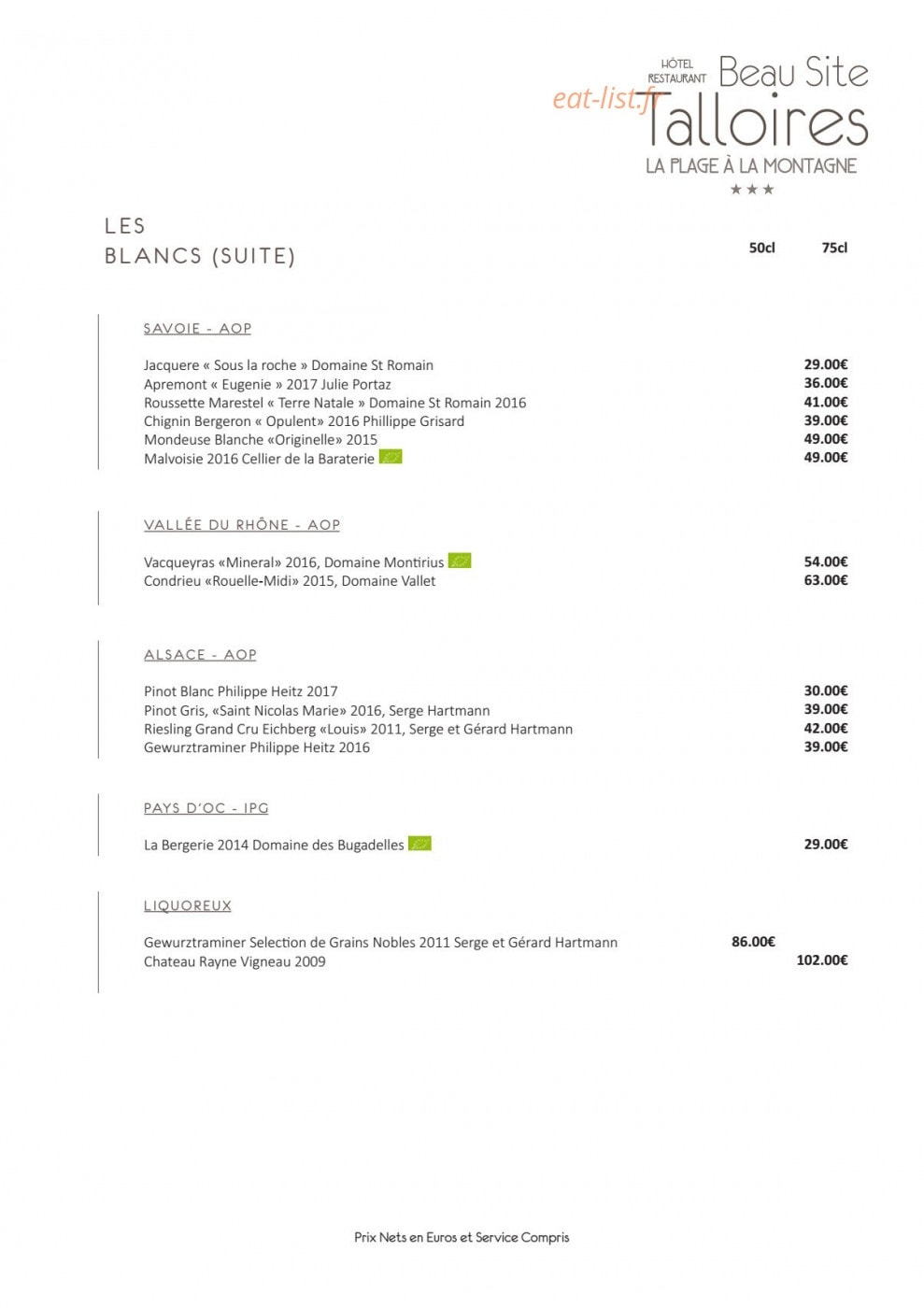 Beau Site — carte page 11