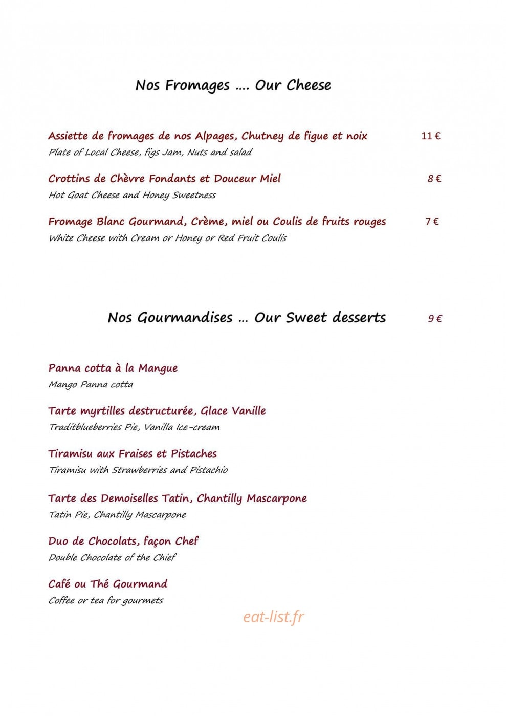 L'Atelier de la Charpenterie — carte page 3