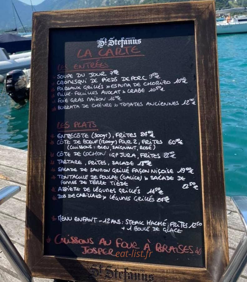 Le Bistrot du Ponton — carte page 1