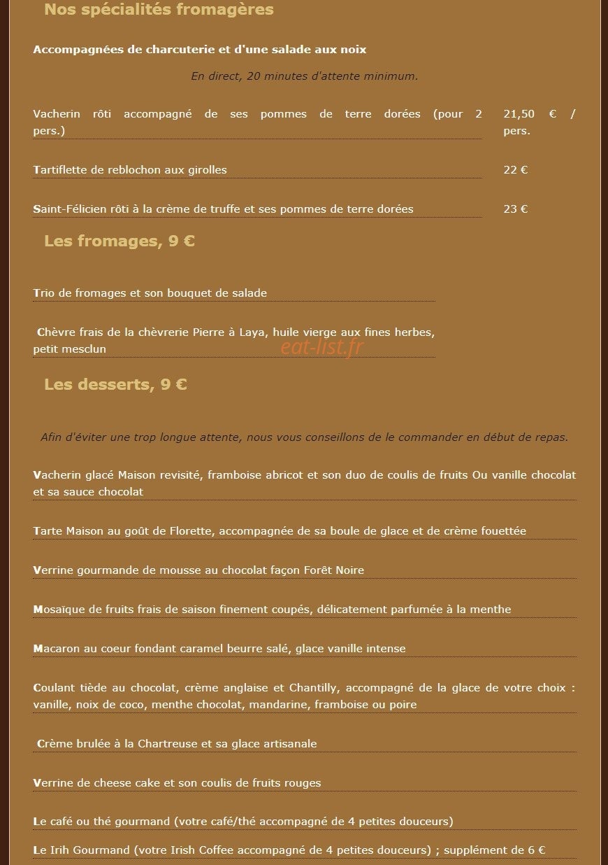 Aux Petits Oignons — carte page 2