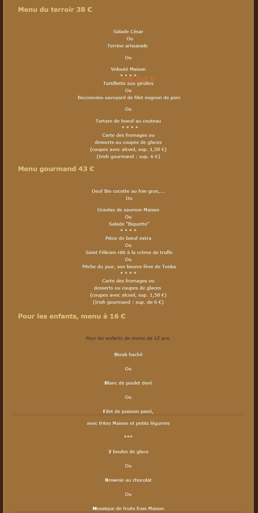 Aux Petits Oignons — carte page 3