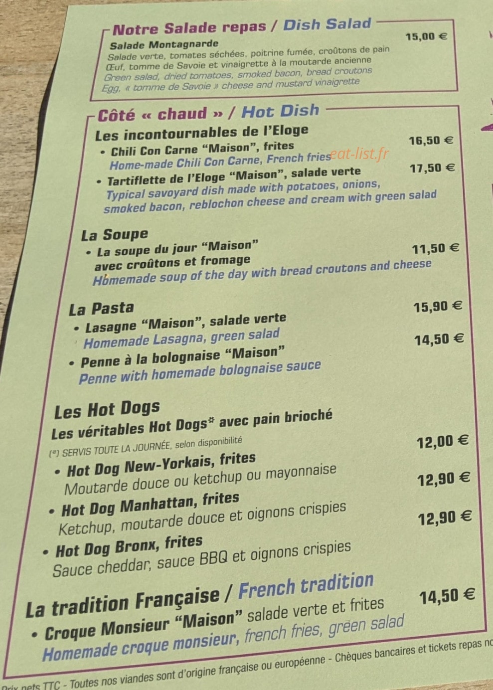 L'Éloge — carte page 1
