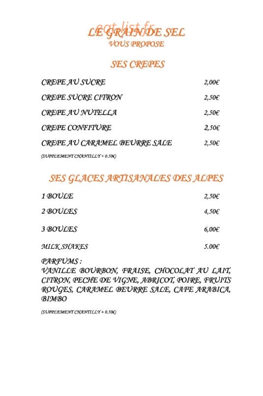 Le Grain de Sel — carte page 3