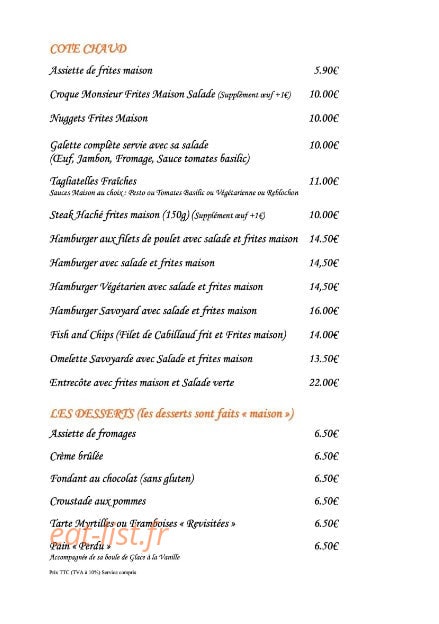 Le Grain de Sel — carte page 2