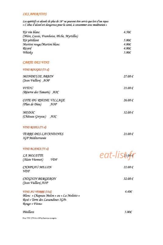 Le Grain de Sel — carte page 5