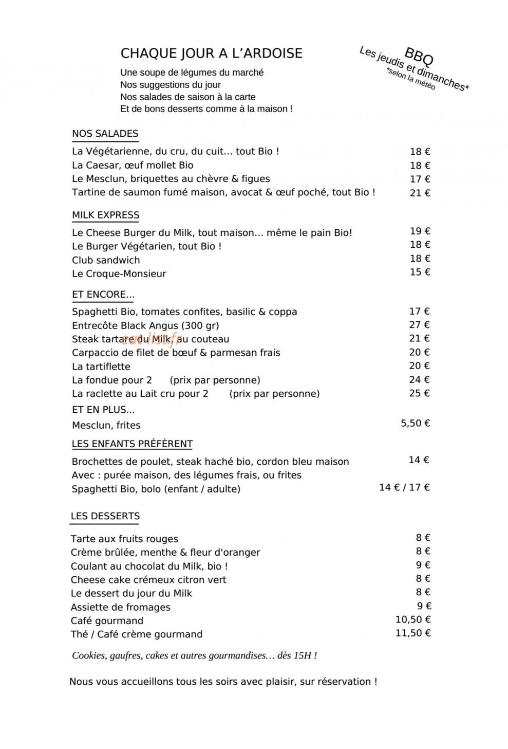 Milk Express — carte page 2