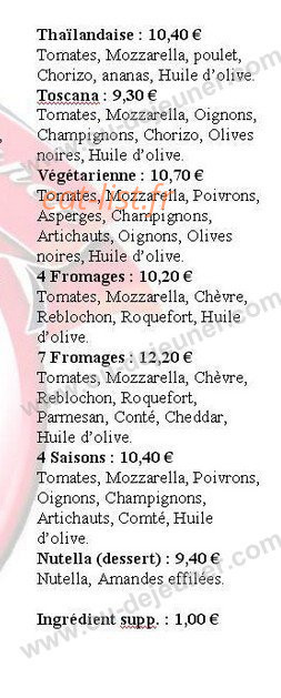 Pizzeria du col — carte page 4