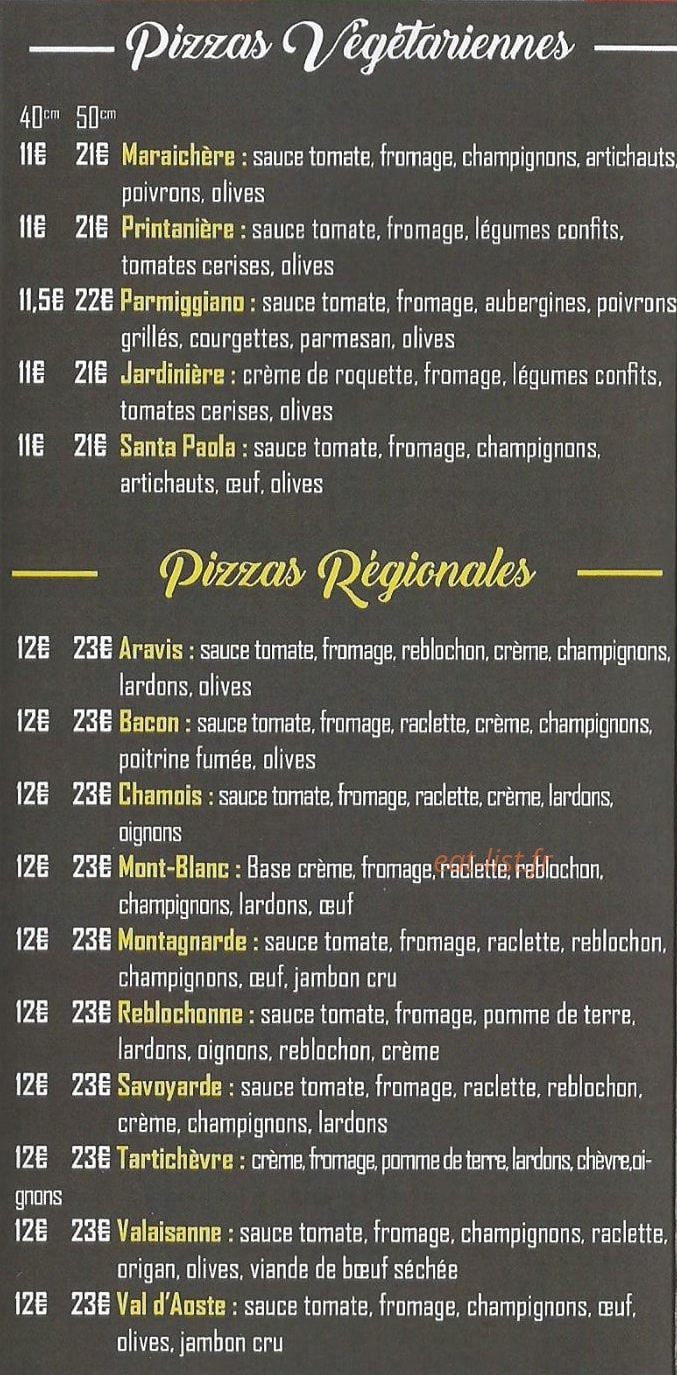 Arve pizza — carte page 2