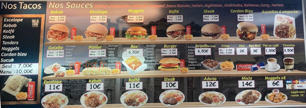 Efes Kebab — carte page 1